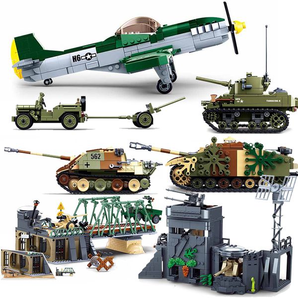 

ww2 normandy landings uk us germany army sets building blocks bricks toys world war ii 2 military vehicle pershing panther tanks 220726