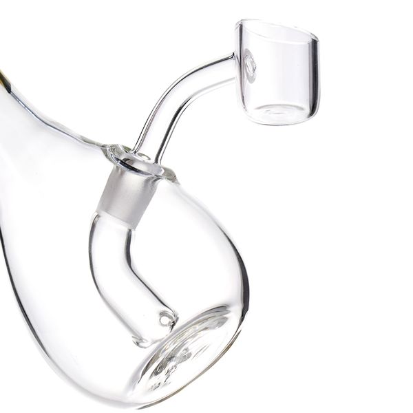 Mini bong per narghilè in vetro con tubo dritto da 6,4 pollici - Bocchino a forma di nuvola, base rotonda, giunto femmina da 10 mm