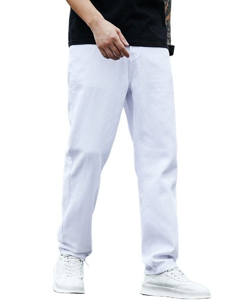 

men slant pocket straight leg jeans m36g#, Blue