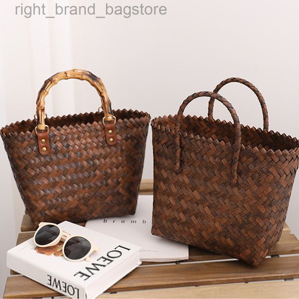 

boho bamboo handle straw bags for women 2022 fashion woven beach basket bag women handbags rattan bag female tote purse clutch w220813
