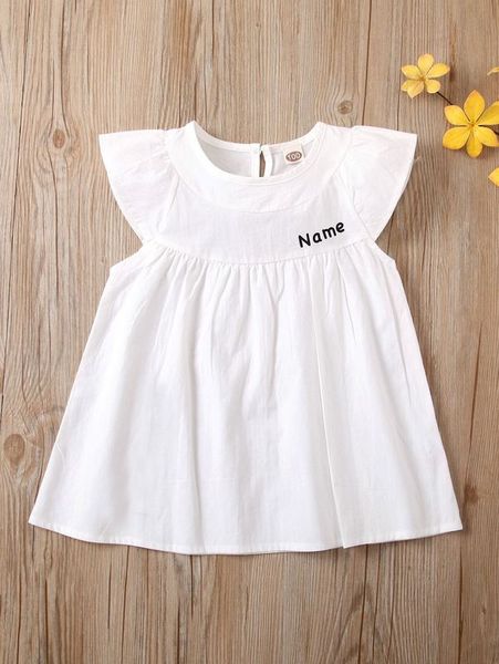 

little girl's lettered back keyhole shirt she, White;black