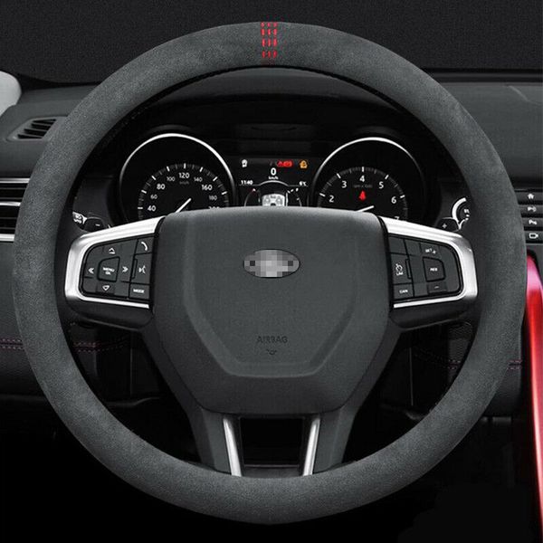 

m size car anti-slip black alcantara suede steering wheel cover for land rover