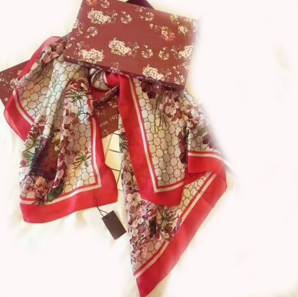 

2022 fashion designer silk scarf brand silk women's scarfs classic super long cape soft headscarf 190-80cm, Blue;gray