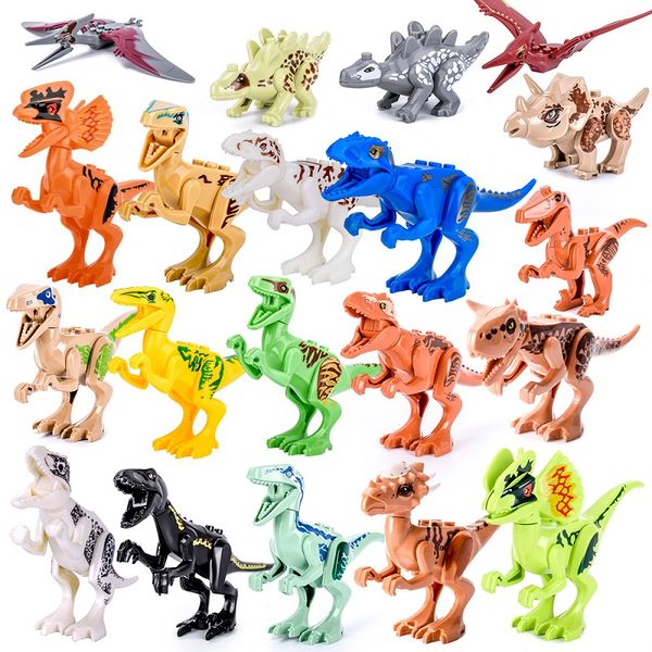 Jurassic Dinosaurs Blocks Toys World Tyrannosaurus Rex Pterosauro Velociraptor Assemblare Building Blocks Regalo per Ragazzi Bambini