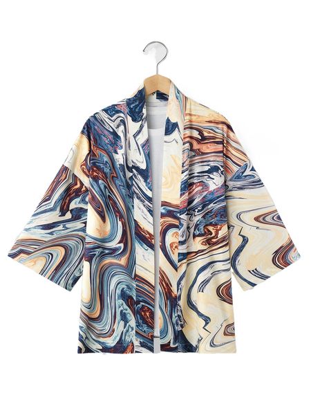 

men random marble print drop shoulder shirt without tee n0o3#, White;black