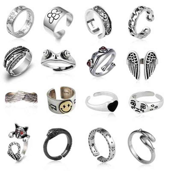 

rings peacock ring animal ring 925 plain silver phoenix hook open needle thread