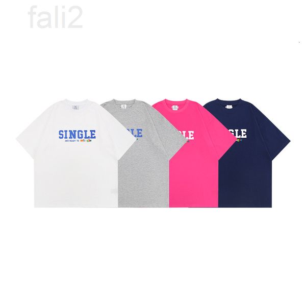 

men's t-shirts designer 2022ss new vtm rainbow embroidery letter print short sleeve t-shirt high street fashion brand men's and wo, White;black