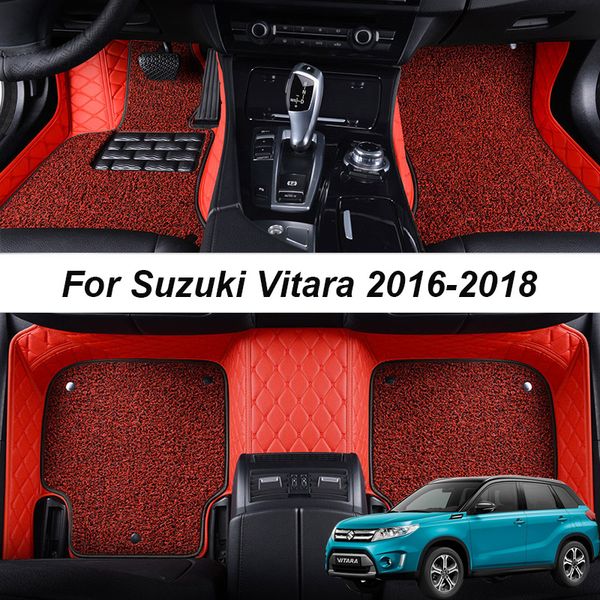 

car floor matsdouble layer leather interior parts customized for suzuki vitara carpets rugs pads accessories
