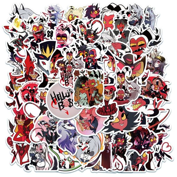 

50pcs/lot alastor stickers hazbin l sticker helluva boss cute graffiti stickers suitcase guitar waterproof decals