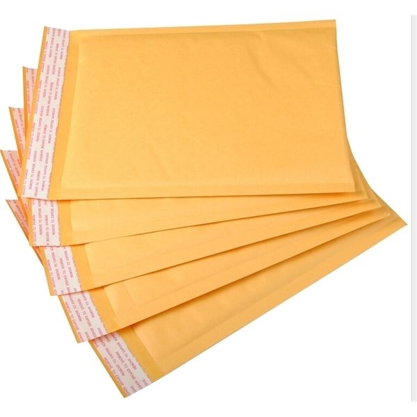 50pcslot kraft bubble mailers мягкие бумажные пакеты Lope yello Yellow Mailing Bag y200709