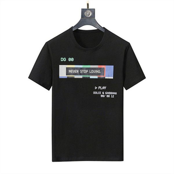 

55luxury designer men's t-shirts dress shirt summer men's and women's with monogrammed casual fashion streetwear multiple col, White;black