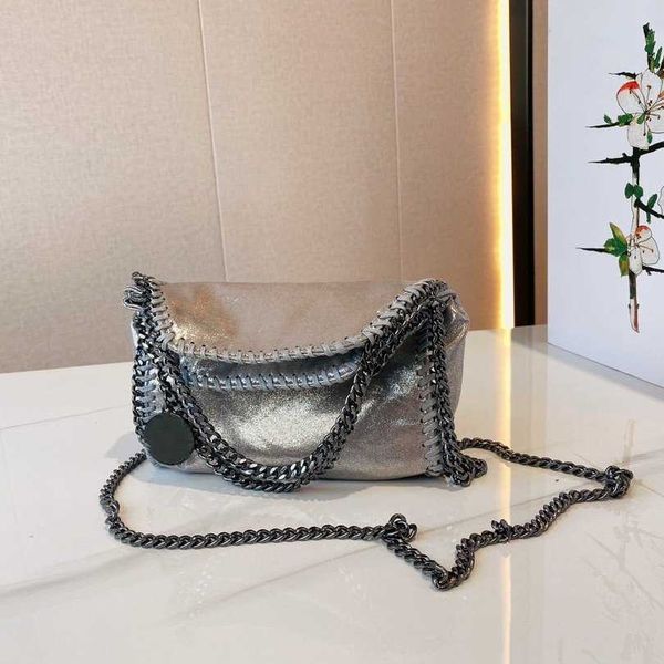 

100% eco-friendly super fiber shoulder bag soft handbag with metal chain hem folding shiny women's purse retro style shopping bags