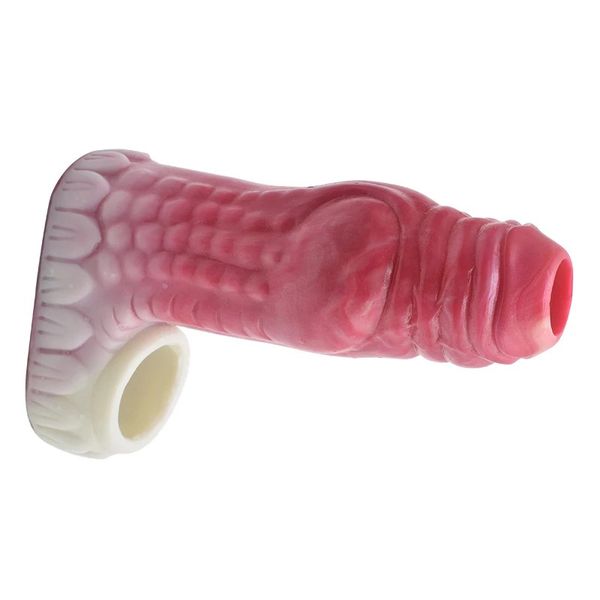 Silicone Cockrings Manga de pênis com bola Cachorro Bainhas de pau grande pau bainhas de pau traje extra de prazer sexual brinquedo brinquedo