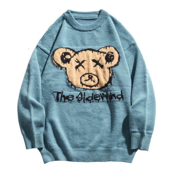 

men's polos knitted bear jumpers sweaters pullover knitwear jkk1, White;black