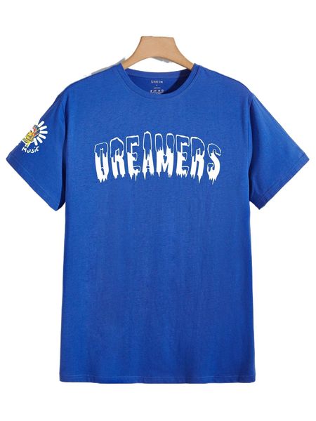 

men letter graphic round neck tee t2su#, White;black