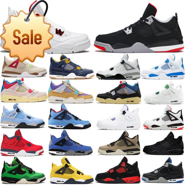 

2022 new arrived 4 4s retro basketball shoes bred unc black cat university blue the cactus white grey mens pure royalty men sport sneakers