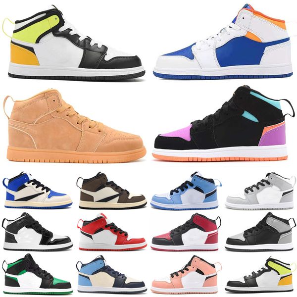 

kids 1s mid basketball shoes infants i 1 girls black sports sneakers bred green white digital pink aurora medium olive gym red travis outdoo