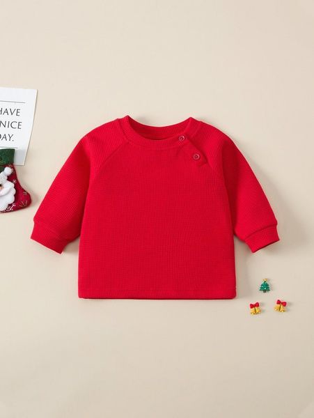 

baby button raglan sleeve solid she, Blue