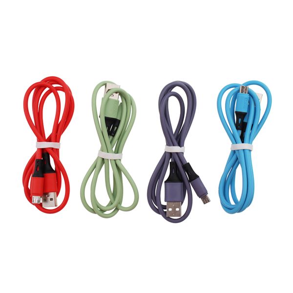 Cabos de carregamento rápido de silicone líquido 2A V8 Micro USB tipo C Cabo de dados para Samsung LG Xiaomi Android Fio carregador de telefone