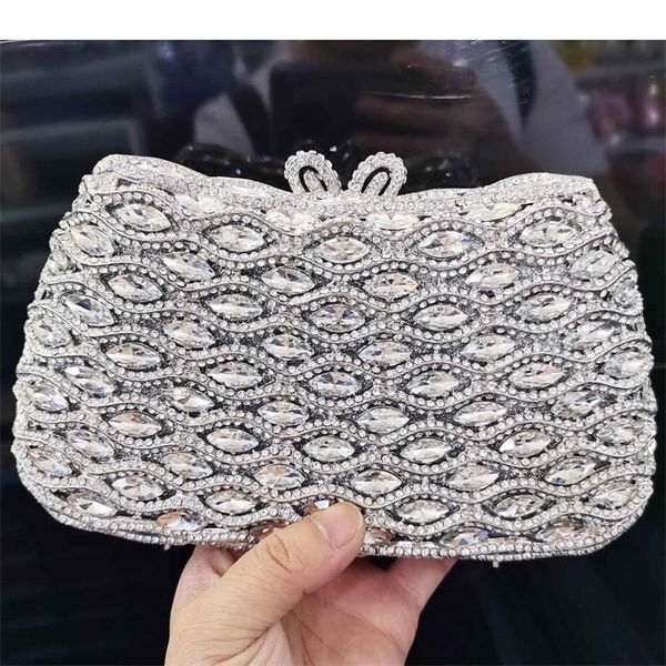 

fashion silver party evening luxury pink crystal clutch bags pop female pochette women handbag sm30 220624