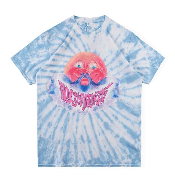 

22ss usa star trippie redd smile face tie dye t shirts spring summer mens tshirt women clothes casual cotton tee, White;black