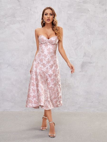 

x yuping floral print tube dress 93a5#, Black;gray