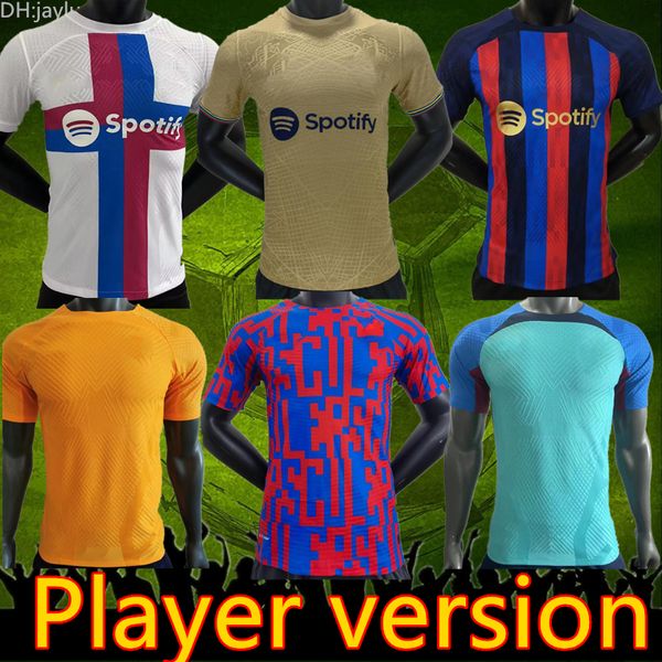 22 23 Spielerversion MEMPHIS PEDRI Spieler Barcelona Fußballtrikot LEWANDOWSKI FERRAN 22 23 ANSU FATI 2022 2023 F. DE JONG DEST DAVI ALVES ADAMA AUBA Herren-Fußballtrikot