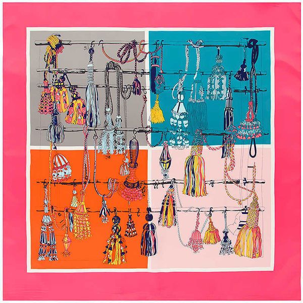 

spring and autumn european and american style imitation silk abstract oil painting 100cm large square towel women's travel silk scarf s, Blue;gray