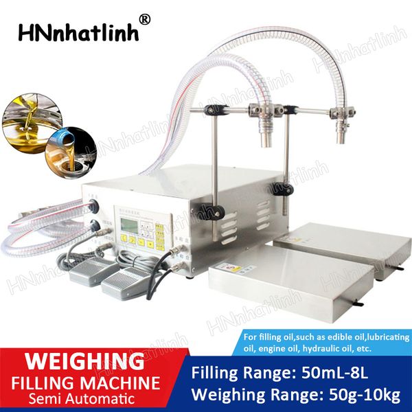 8 l/min Doppeldüsen-Füllmaschinen, die essbare ätherische Öle schmieren, wiegende Füllmaschine, halbautomatische Zahnradpumpe, Ölfüller QH-G63B