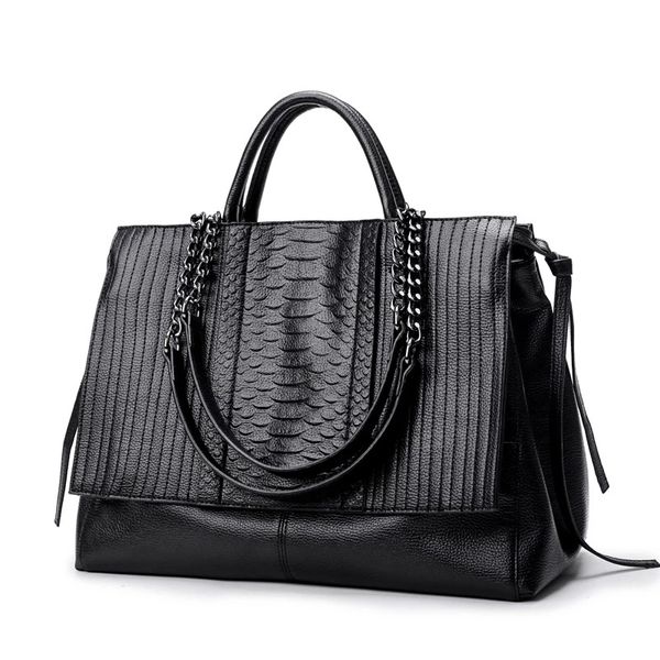 

nigedu brand design women handbag luxury simple crocodile leather handbags chain womens shoulder bag black big totes bolsas