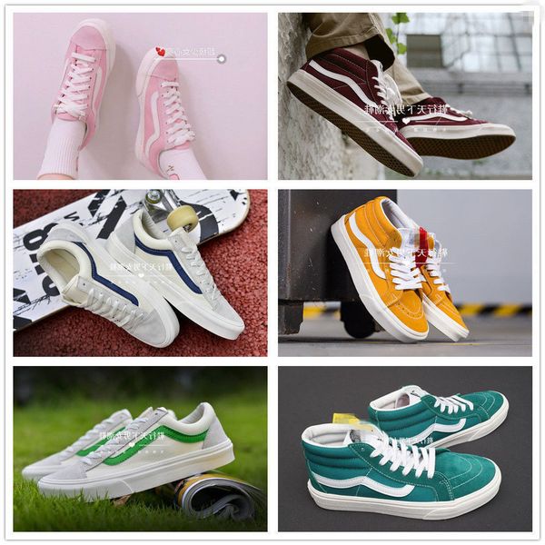 

shoes sk8 mid quan zhilong's same white blue canvas medium men's women's lovers' classic versatile fashion skateboarding