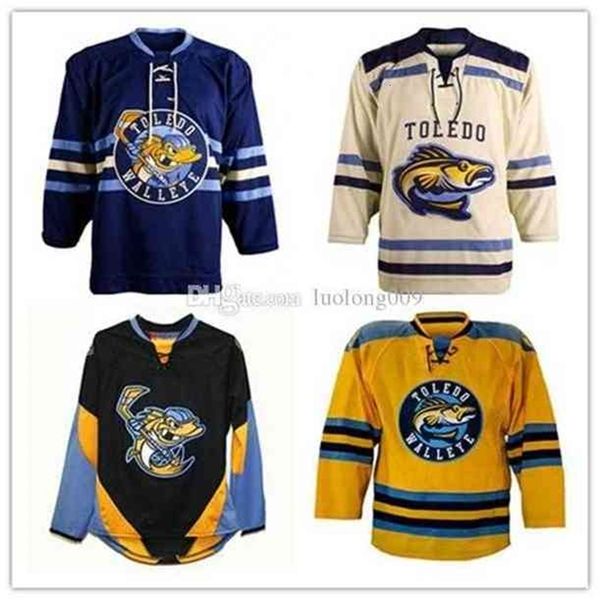 

mthr 2020 toledo walleye hockey jersey embroidery stitched customize any number and name jerseys, Black