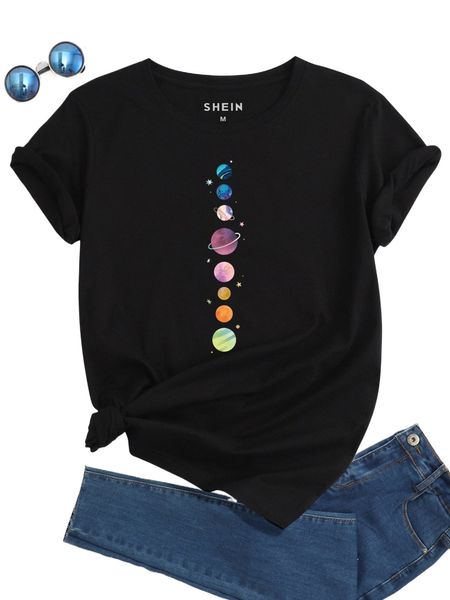 

galaxy print tee m88l#, White