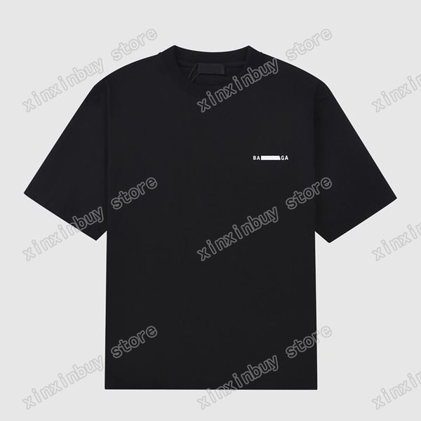 

22ss men women designers t shirts small letter print cotton short sleeve crew neck streetwear black white xinxinbuy s-2xl, White;black