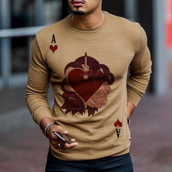 Мужская свитера мужская одежда весенняя осенняя толстовка с длинным рукавом рубашка покерные карты рубашки рубашки уличная одежда модные костюмы Men 220826