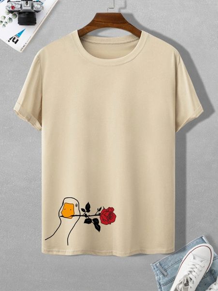 

romwe guys rose graphic tee x0gh#, White;black