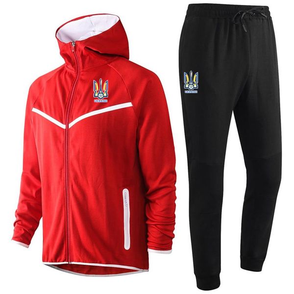 

2020 2021 ukraine soccer training tracksuits kits hooded football training suit sets survetement maillots de foot mentracksu270a, Gray