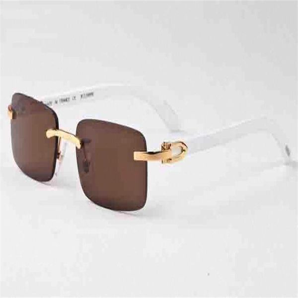 

selling buffalo horn glasses brand designer men eyeglasses decor rimless alloy frame buffalo wood legs men sunglasses lunettes287q, White;black