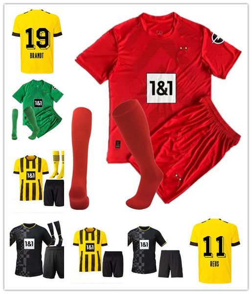 

1990 limited edition haaland reus bellingham 4th soccer jersey special 2022 2023 football shirts 22 23 sancho brandt plszczek kit men kids u, Black;yellow