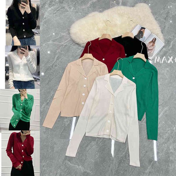 

women's sweaters suit collar single breasted cotton wool knitted cardigan sweater coat, White;black