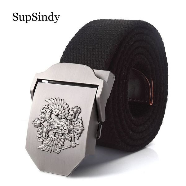 

supsindy men canvas belt russian national emblem metal buckle army military tactical belts for women jeans waistband male strap 220411, Black;brown