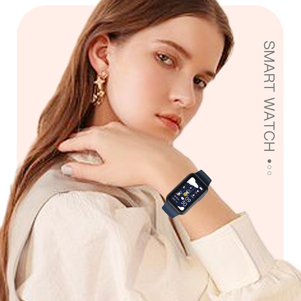 2022 IP67 ip67 À Prova D 'Água Smart Wristbands Grande Relógio Inteligente Mulheres Menina Amigo Presente Com Pedômetro Termômetro SmartWatch Android iOS Sleep Mode WristWatch Feminino