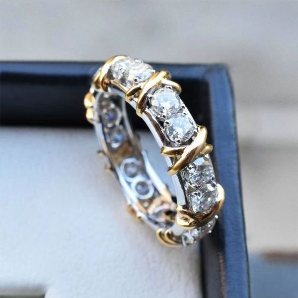 

luxury designer rings fashion classic cluster rings for women designers simulated diamond white golds rose gold cross stud flower very good, Golden;silver