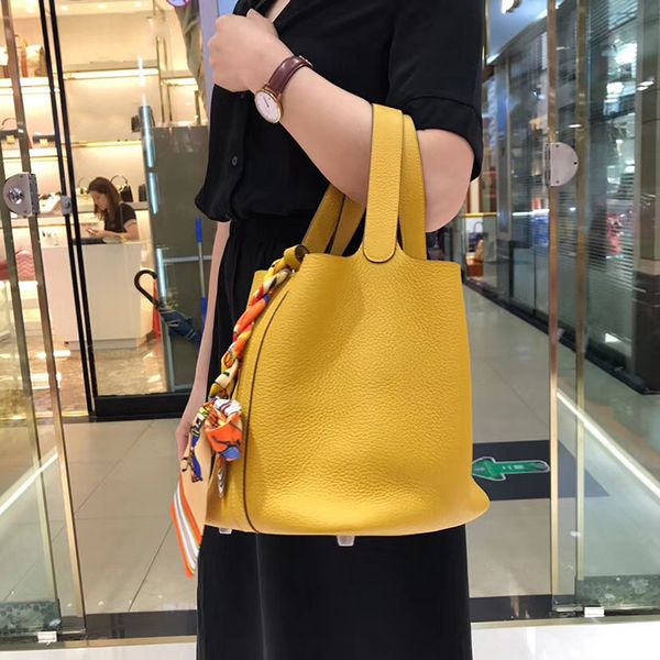 

designer original 20217a brand fashion luxury women s designer colorful bag basket woman lock picotin head layer cowhide bucket package outl