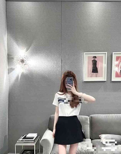 

women's t-shirt spring and summer letter inlaid silk short sleeve loose leisure vacation round neck t-shirt 1cal, White