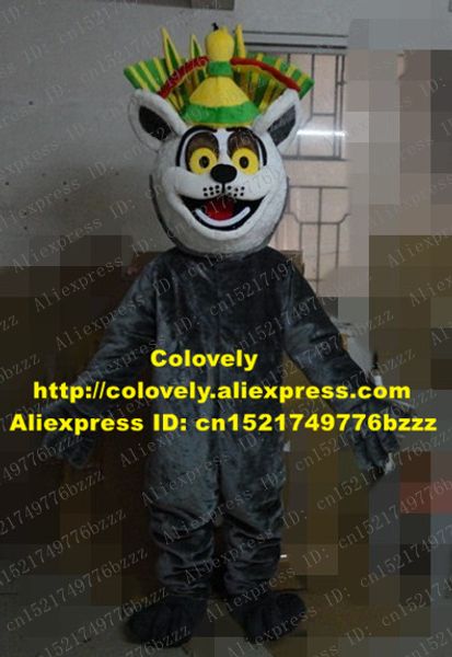 Costume da bambola mascotte Smart Brown Racoon Bear Costume mascotte Mascotte Raccoon Procyon Lotor Adulto con grande cappello a strisce verdi gialle No.3750 Fr