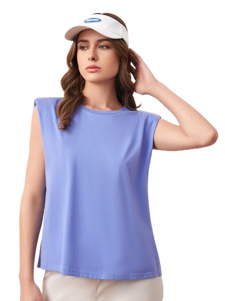 

japanese letter patched detail shoulder pads tank 97rg#, White