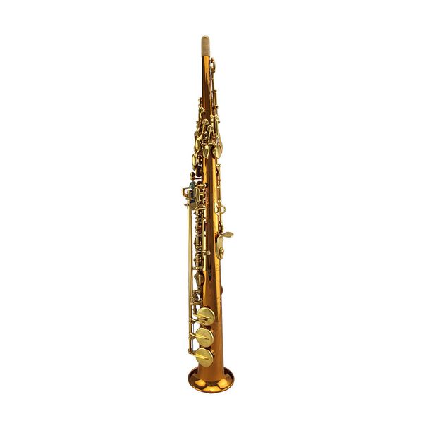 

high grade straight phosphor copper body gold lacquer keys soprano saxophone