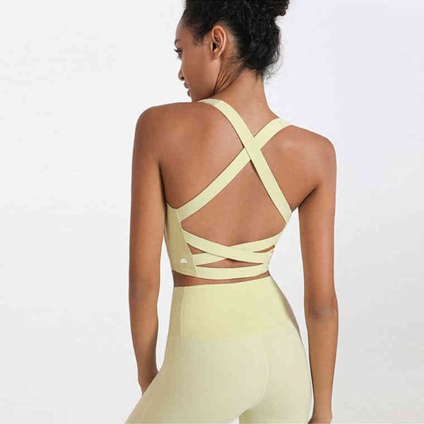 

lulu bras brand yoga vest women's hollow out fitness shockproof sports running rimless fast drying solid color bra nzqx, Red;black