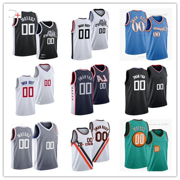 

75th custom men women youth la''clippers''nicolas 33 batum eric 12 bledsoe brandon 4 boston''amir 7 coffey bas, Black;red